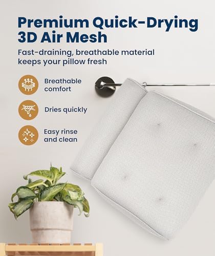 Everlasting Comfort Luxury Bath Pillow for Tub – Quick-Dry 4D Mesh – White - Image 4