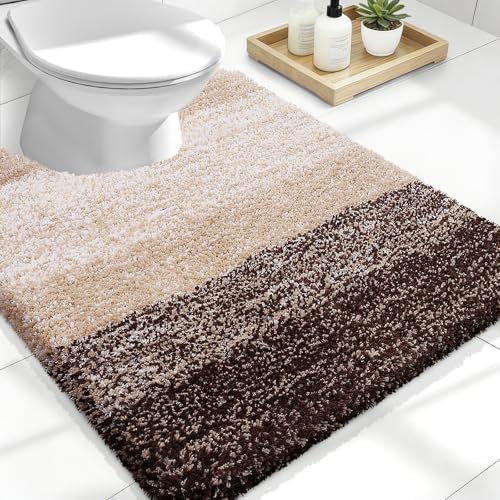 OLANLY Luxury Toilet Rugs U-Shaped 24x20, Soft Absorbent Microfiber Mat by OLANLY