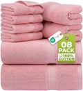 Utopia Towels 8 Piece Majestic Plush Luxury Towel Set, Cotton, Dusty Pink by UTOPIATOWELS