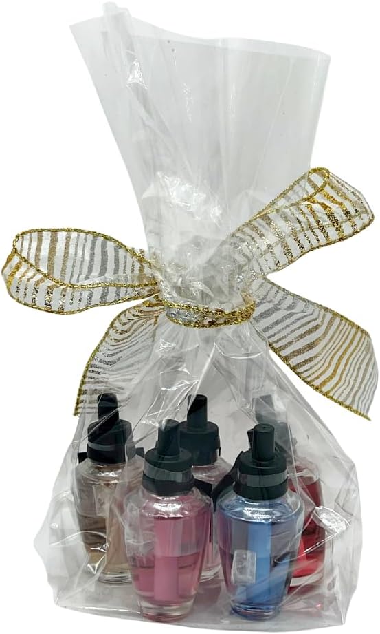Bath & Body Works Wallflowers Refills MILK BAR Collection 2025 5pc Gift Set w/ 30-Inch Metallic Gold & Silver Striped Bow – Birthday Cake, Cereal Milk, Raspberry Pie, Peppermint Bark & Cinnamon Sugar