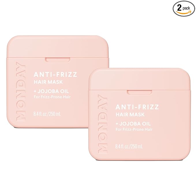 MONDAY HAIRCARE ANTI-FRIZZ Hair Mask with Shea Butter, Jojoba, Coconut, & Almond Oil for Frizz-Prone Hair 250 mL (Dual Pack)