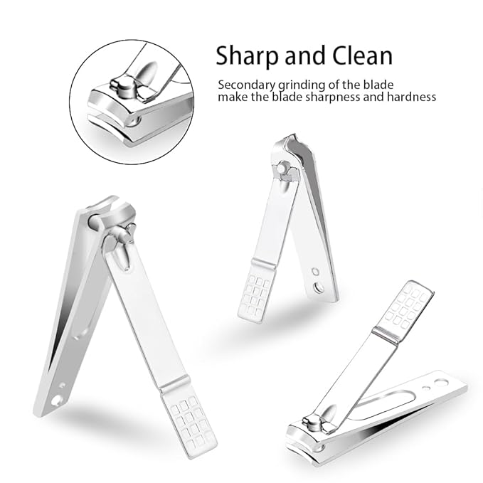 ZIZZON Nail Clippers Kit Manicure Pedicure Set with Holographic Case(Purple)