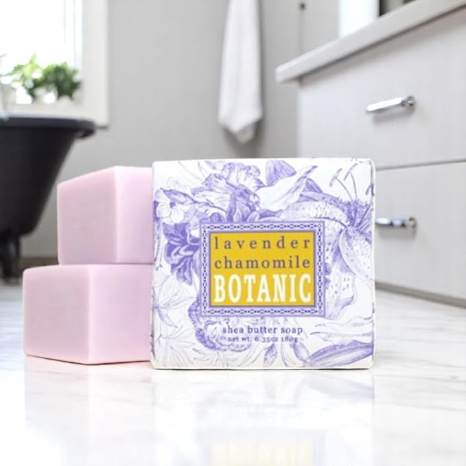 Greenwich Bay Mini Botanical Soap Bars 12 Pack 1.9 oz Each Individually Wrapped Guest Soaps for Airbnb, Spa, Travel, Bath Travel Size Bar Soap Set, Lavender Chamomile Calming Scent