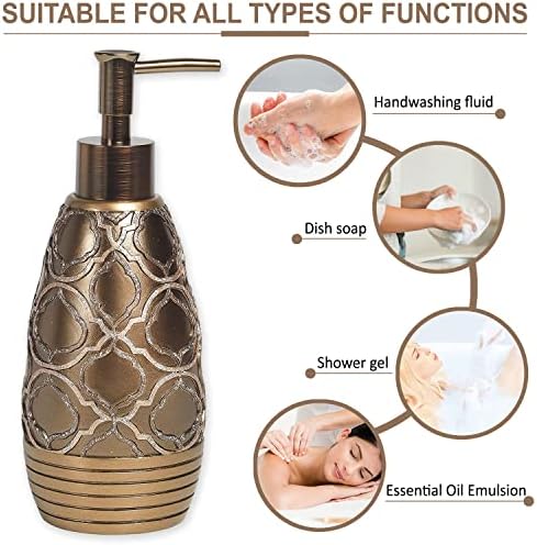 Zahari Home 4pc Spindle Stylish Bathroom Accessories Set Bathroom Soap Dispenser, Tumbler, Tooth Brush Holder and Soap Dish Modern Classic Luxury Contemporary Decor Unique Design Modern Bath Set - Image 3
