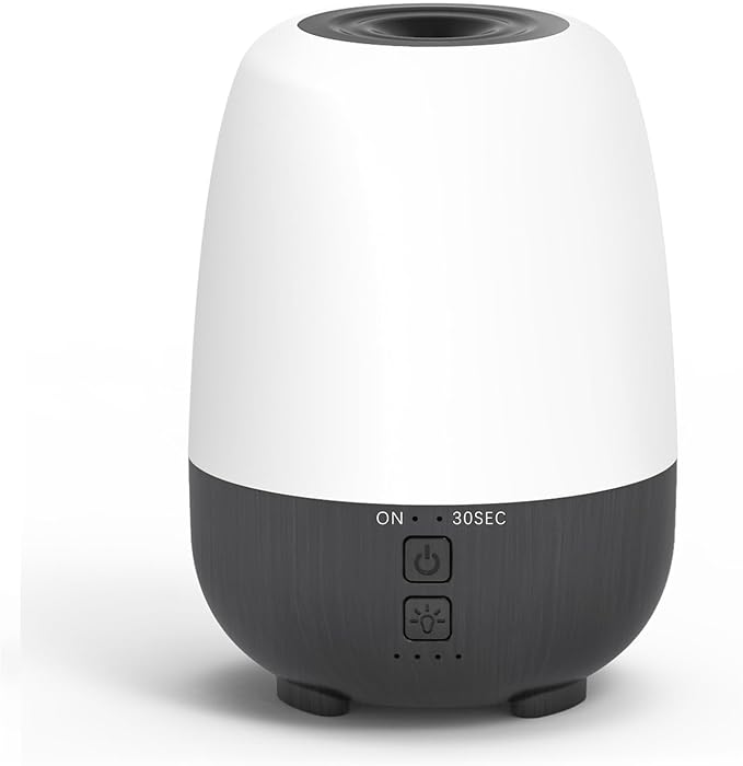SEEDSEEL 150ML Rechargeable Battery Operated Essential Oil Diffuser, Portable Cordless Aromatherapy Diffuser,7-Hour Runtime with 7 LED Color Changing Lights