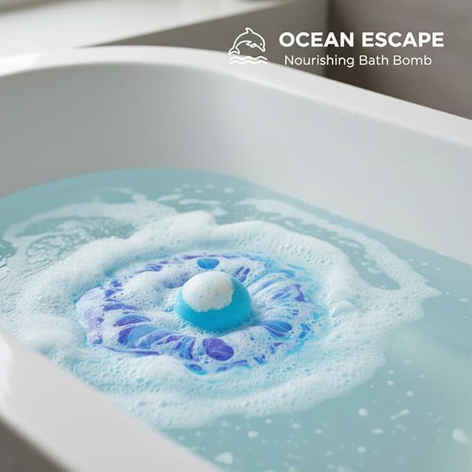 Bath Bombs with Surprise Inside, 6/12 Pack Fizzy Bubble Bath Gift Set, Dinosaur Egg & Ocean Theme Bath Fizzies, Natural Sea Salt Color Changing Spa Easter Bath Balls (Sea Animal 12PC)