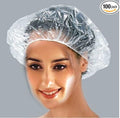 100 Pcs Disposable Plastic Shower Caps Clear Elastic Thick Bath Cap For Women Spa,Home Use,Hotel and Hair Salon