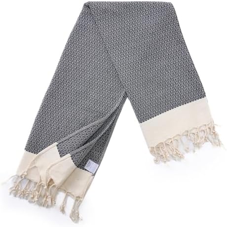 BAY LAUREL Turkish Hand Towel – Pack of 2 | Soft & Absorbent Decorative Towels for Bathroom, Hand, Face, Hair, Gym, Yoga, SPA, Kitchen & Tea | Boho Decor (Dark Gray, Diamond 16x40 Inches (Set of 2) - Image 3
