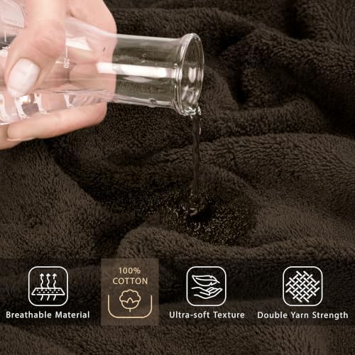Cotton Paradise 100% Cotton Turkish Towel Set, Soft Absorbent Quick Dry, 2 Piece 35x70 Bath Sheet Set, Chocolate Brown - Image 4