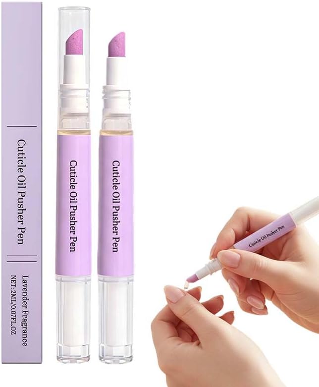 2-in-1 Cuticle Pusher & Oil Pen, 2026 New Cuticle Oil Pusher Pen, Portable Nail Care Pen Instant Cuticle Remover Tools for Dry Nails Hangnails Moisturizes Brightens (2 PCS) by WelcometoHknbj
