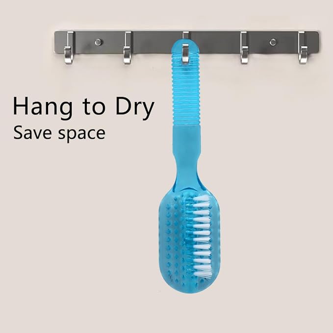 Handle Grip Fingernail Brush Two Sided Nail Brush Foot Scrub Brush Soft Stiff Bristles Hand Cleaning Brushes Nails Toes Scrubber for Men Women Kids,4 PCS