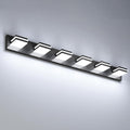 VOLISUN Modern Bathroom Vanity Light Fixtures (6-Light, 48-Inch), Matte Black LED Bathroom Lighting Fixtures Over Mirror, 360°Rotatable Head, LED Vanity Lights for Bathroom (Cool White 6000K)