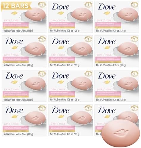 Dove Beauty Bar Soap, Pink/Rosa 12-Pack, 4.75 Oz Ea by Dove