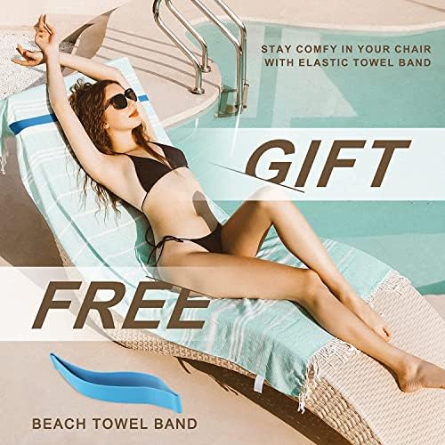 6 Packs Turkish Beach Towel Pool Swim Towels Set Bulk Soft Cotton Extra Large Sand Free Quick Dry Thin Lightweight Travel Essentials Cruise Accessories Camping Must Haves Clearance Sandless Oversized - Image 3