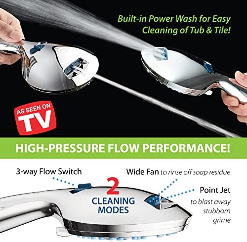 AquaCare 8-mode High Pressure Handheld Shower Head with 2-mode Power Wash - Image 5