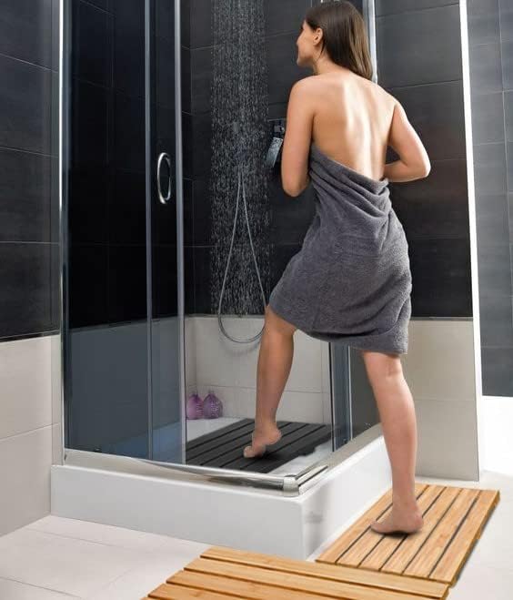 ZPirates Bamboo Bath Mat - Large, Long - Comes with Soap Dish - Non Slip Wooden Bathmat for Bathroom and Sauna Floor - Image 3