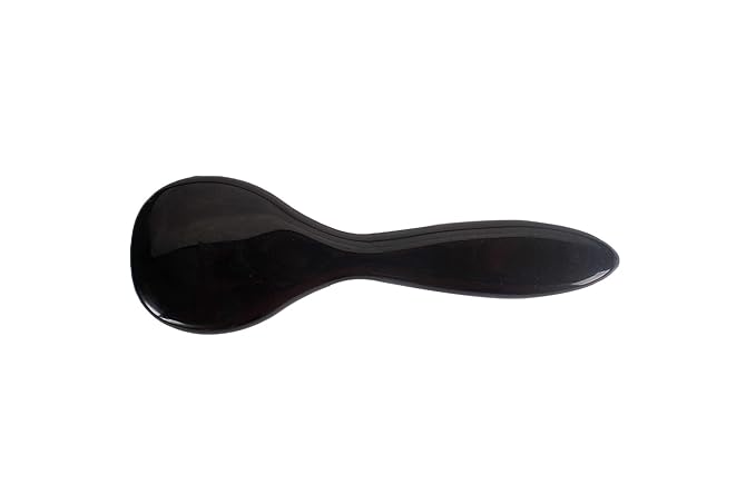 Hair Doc Esthetician Grade Facial Brush Natural Bristle Firm High Polish Acrylic Handle Jet Black Finish Model 704 - JTB