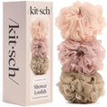 Kitsch Shower Loofah – Soft Mesh Body Scrubber & Bath Sponge - 3pc Set by Kitsch