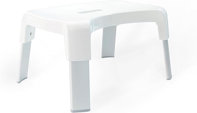 Better Living Products Smart Multi-Purpose Bathroom/Shower Stool, White with Aluminum Legs