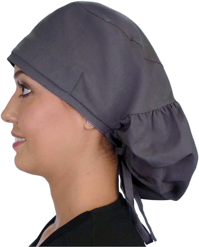 Sparkling EARTH Big Hair Ponytail Classic Surgical Style Scrub Working Cap - Made in The USA!!!
