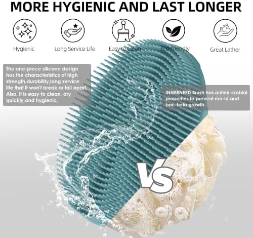 INNERNEED Food-Grade Soft Silicone Body Scrubber Brush, Silver Zinc Infused - Image 6