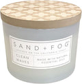 Sand + Fog Scented Candle - Clean Waves – Additional Scents and Sizes – 100% Cotton Lead-Free Wick - Luxury Air Freshening Jar Candles - Perfect Home Decor – 12oz