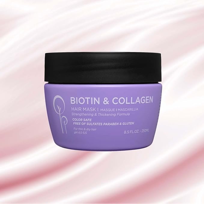 Luseta Biotin & Collagen Hair Mask for Dry & Damaged Hair and Growth-Thickening Hair Treatment-Anti Frizz, Nourishment for Thin Hair 8.5 oz