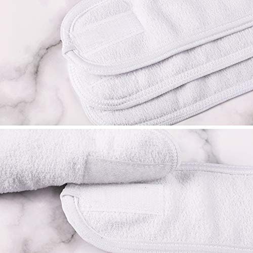 Whaline Spa Headband 4 Pcs White Makeup Hair Band Facial Head Wrap Hair Tie (Pack of 2) - Image 5