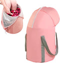 Ouliget Collapsible Bucket for Soaking Feet,Portable Travel Foot Bath Tub,Fully Wrapped Knee Fumigation Foot Soaking Bath Basin,Foot Spa Bag for Outdoor Travel Camping Fishing (Pink)