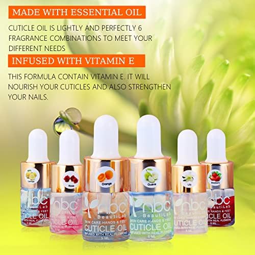 Cuticle Oil Set - 6pcs with Flowers, Vitamin E for Nail Repair & Strengthening - Image 5