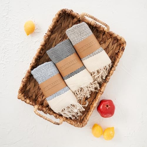 BAY LAUREL Turkish Hand Towel – Pack of 2 | Soft & Absorbent Decorative Towels for Bathroom, Hand, Face, Hair, Gym, Yoga, SPA, Kitchen & Tea | Boho Decor (Beige, Herringbone 16x40 Inches (Set of 2) - Image 7