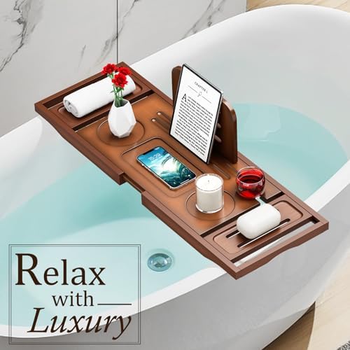 Banlilu Bathtub Tray - Bath Tray Expandable - Bath Tub Tray Table for Bathtub, Ajustable Size, Fits Most Tubs - Image 4