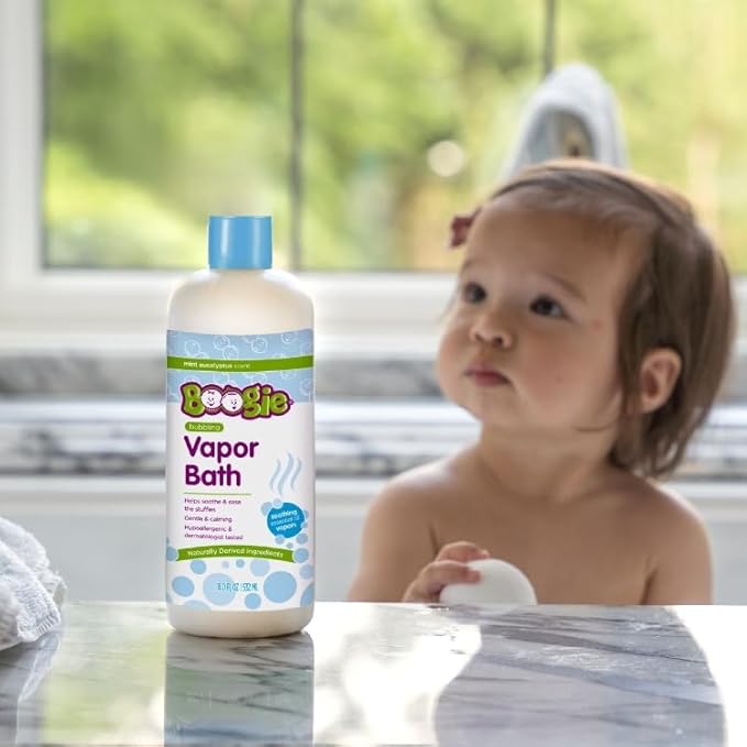Boogie Kids Botanical Bubble Bath, Soothing Vapor, Made with Natual Essential Oils, Mint Eucalyptus, 18 oz (Pack of 2)