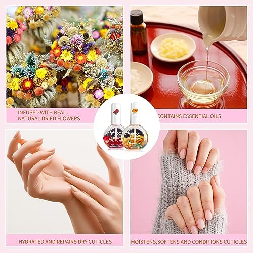 Cuticle Oil, Nail Growth Oil Natural Blend of Jojoba, Vitamin E Nail Cuticle Oil for Repairs Cuticles Overnight Moisturizes and Strengthens Nails Cuticles 2 x 0.92 oz Orange & Rose - Image 6