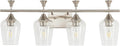 Bathroom Light Fixtures (4-Light, 29 Inch), Brushed Nickel Vanity Lights for Bathroom with Clear Wine Glass Glass Shade, Modern Vanity Wall Lights for Mirror Bedroom Living Room Kitchen Hallway Porch