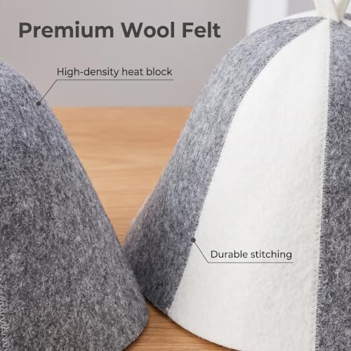 2 Pack Wool Sauna Hat Ukrainian Banya Cap for Men Women Bath House - Image 6