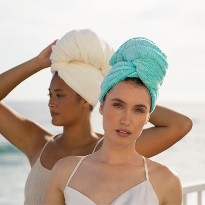 VOLO Hero Capri Blue Hair Towel | Ultra Soft, Super Absorbent, Quick Drying Nanoweave Fabric | Reduce Dry Time by 50% | Towel Wrap for All Hair Types | Anti Frizz & Anti Breakage | Reusable Packaging