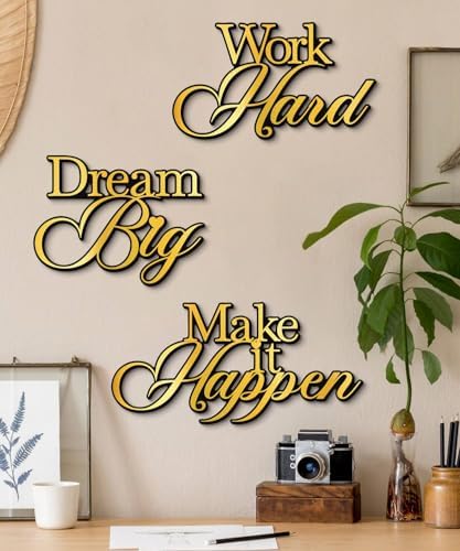 Putuo Decor Inspirational Wall Decor, Motivational Wall Art for Living Room,Encourage Office Positive Affirmations Quotes Dream Big Work Hard Make It Happen Hanging for Home Family - Image 4