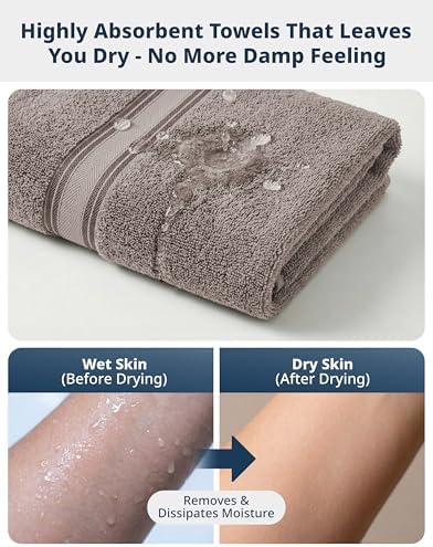 LANE LINEN Towel Set for Bathroom Soft Absorbent Quick Dry - Platinum - Image 6