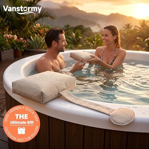 1-Pack Soft Pillow for hot tub, Clawfoot Tub & Chaise Lounge, Must Have Neck Pillow Bath Waterproof Essential Accessories for Big Soaking Tub, Patio recliner, Pool Lounger Chair, Fathers Day Dad Gifts - Image 6