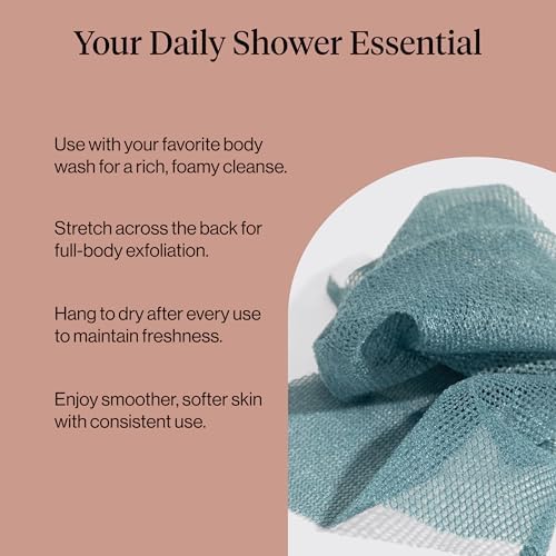 Kitsch African Net Sponge – Exfoliating Body Scrubber – Aqua Grey, 3 Pcs - Image 5