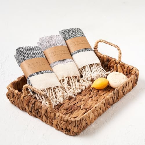 BAY LAUREL Turkish Hand Towel – Pack of 2 | Soft & Absorbent Decorative Towels for Bathroom, Hand, Face, Hair, Gym, Yoga, SPA, Kitchen & Tea (Dark Army Green, Diamond 15x26 Inches (Set of 2) - Image 4