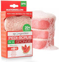 Spongeables Pedi Scrub Foot Exfoliating 20+ Wash Sponge, Watermelon, 3 Count by Spongeables