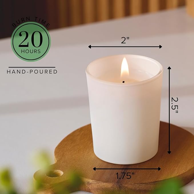 Simply Soson Scented Votive Candles, Bulk Set of 24 White Sage Small Candles Bulk, Votive Candles Scented in Glass, 10 Hours Burn, for Wedding, Birthday, Holiday Christmas & Home Decoration