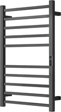 Heated Towel Racks for Bathroom, Wall Mounted Electric Towel Warmer Racks with Timer & Temperature Control, 10 Bar Stainless Steel Towel Heater for Bathroom, Matte Black, Plug-in