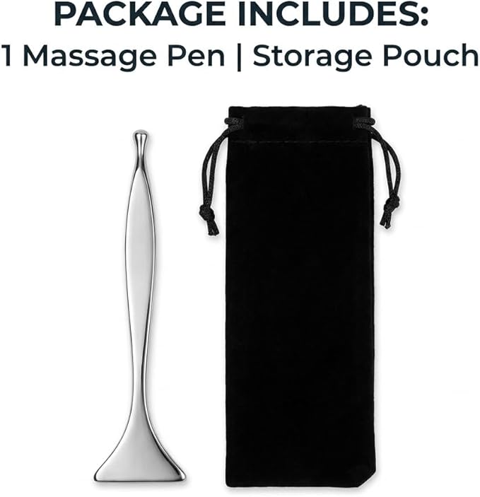 2-in-1 Acupressure Massage Pen, Dual-Ended Stainless Steel Acupuncture Pen & Gua Sha Tool for Face, Neck, Trigger Points & Tension Relief