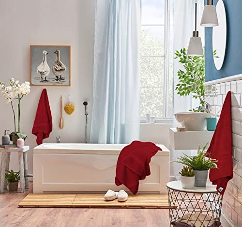 Utopia Towels 8 Piece Majestic Plush Luxury Towel Set, Cotton, Red - Image 5