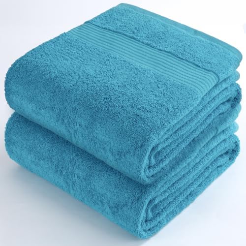 Cotton Paradise 100% Cotton Turkish Towel Set, Soft Absorbent Quick Dry, 2 Piece 35x70 Bath Sheet Set, Ocean Aqua - Image 6