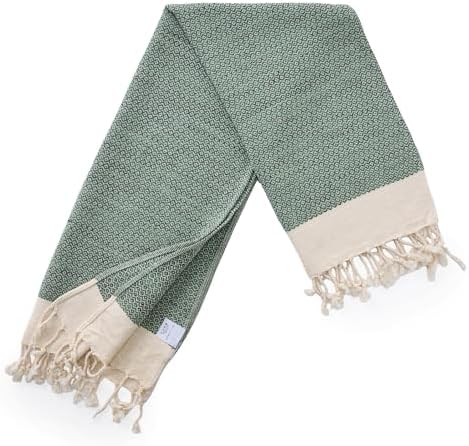 BAY LAUREL Turkish Hand Towel – Pack of 2 | Soft & Absorbent Decorative Towels for Bathroom, Hand, Face, Hair, Gym, Yoga, SPA, Kitchen & Tea | Boho Decor (Army Green, Diamond 16x40 Inches (Set of 2) - Image 2