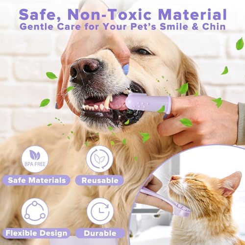 Augwind 6PCS Grooming & Bath Supplies for Dogs, Cats | Dog Washing Gloves | Dog Bath Brush | Dog Shower Brush | Pet Grooming Gloves | Dog Grooming kit | Pet Supplies for Showerhead & Sprayer (Purple) - Image 6